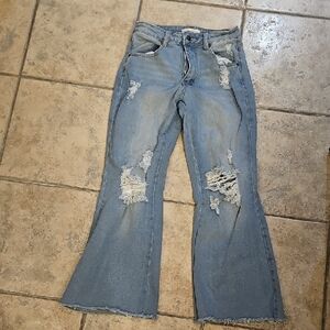 Almost Famous Distressed Flare Jeans